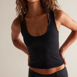 Free People Clean Lines Black Sleeveless Tank Top xs/s